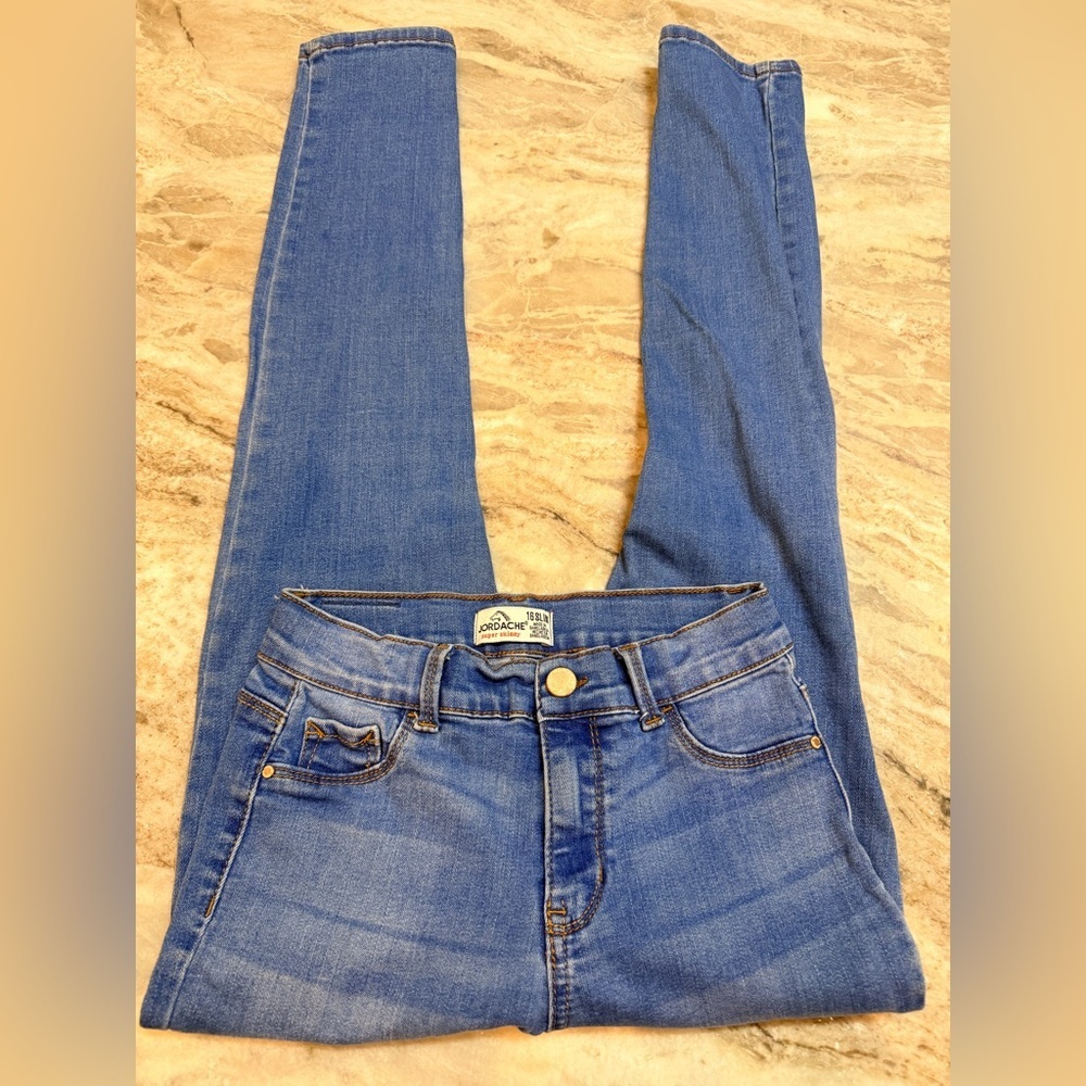 Jordache Girls Super Skinny Jeans Size 16 Slim Blue Stretch